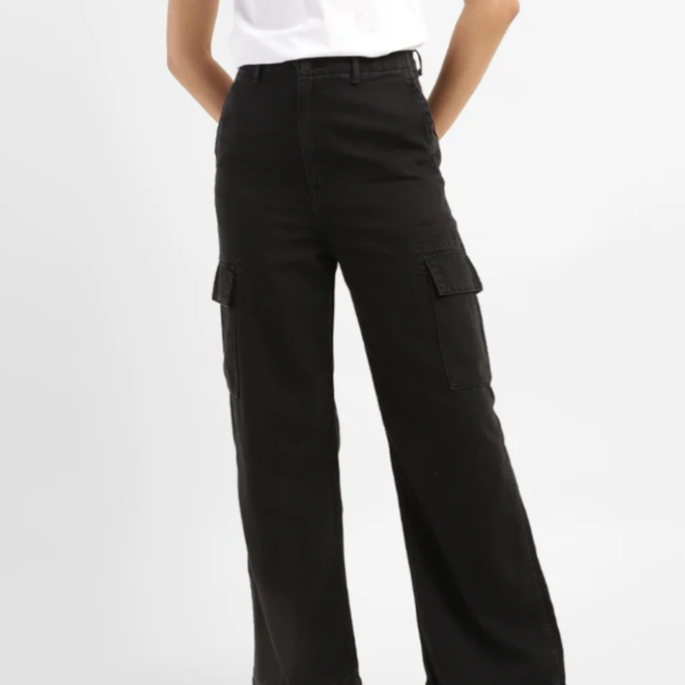 HARPER&IVY Black Cargo Pocket Straight Leg Pants Size Small